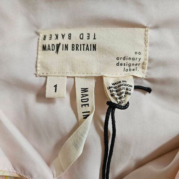 Ted Baker Frill Printed Top in Light Yellow Size 1 US 4 - Picture 4 of 6